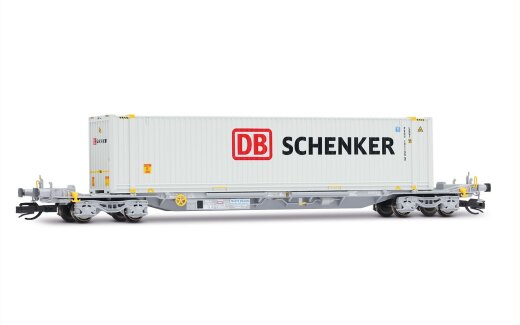 Arnold HN9761 - TT 4-achs. Containertragwagen, grau, mit wei&szlig;em 45-Container &bdquo;DB Schenker&ldquo;, Ep. VI