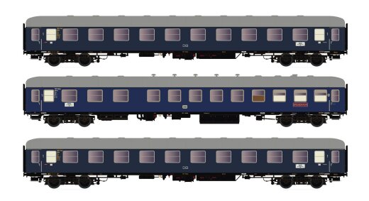 Hobbytrain H43046 - H0 3er Set Personenwagen DB, Ep.IIIb, F15/16 Sachsenross