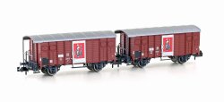 Hobbytrain H24257 - N 2er Set gedeckte G&uuml;terwagen K3...