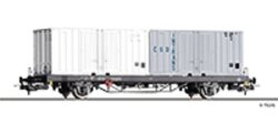 Tillig 77073 - H0 Containertragwagen Lgkks 4444 der DR,...