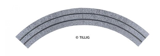 Tillig 87756 -Tramgl. R250 90&deg;(1-sp) Pflast