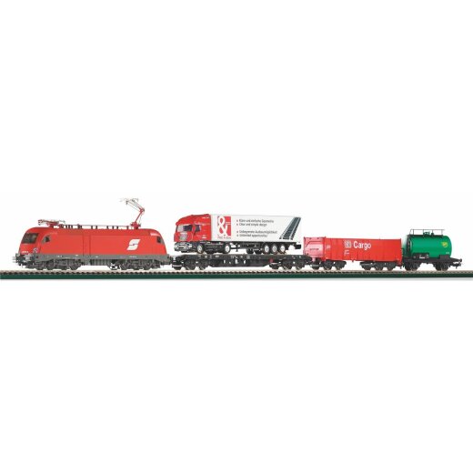 Piko 57177 - H0 S-Set E-Lok &Ouml;BB Taurus + G&uuml;terwg. A-Gleis &amp; B V