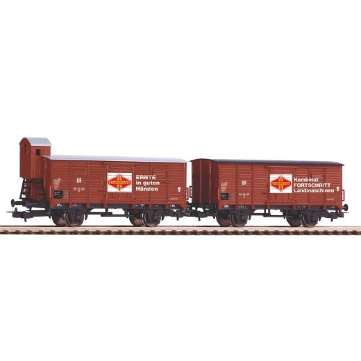 Piko H0 58366 - 2er Set G&uuml;terwagen Fortschritt DR III