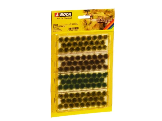 Noch 07005 - Grasb&uuml;schel XL beige-gr&uuml;n, dunkelgr&uuml;n, braun, 104 St&uuml;ck, 9 mm