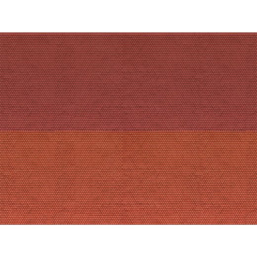 Noch 56970 - 3D-Kartonplatte &ldquo;Biberschwanz&rdquo; rot 25 x 12,5 cm