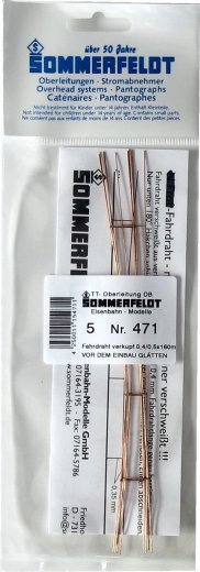 Sommerfeldt 471 - TT Fahrdraht verkupfert 0,5 x 160 mm offen